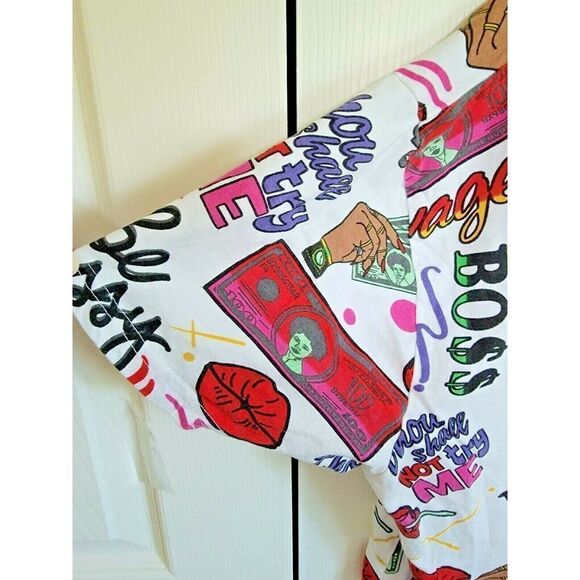 On Fire 3X Women's Plus Tie Hem Vintage Shirt CD4 Multi Size 3X Money Queen - Picture 5 of 6